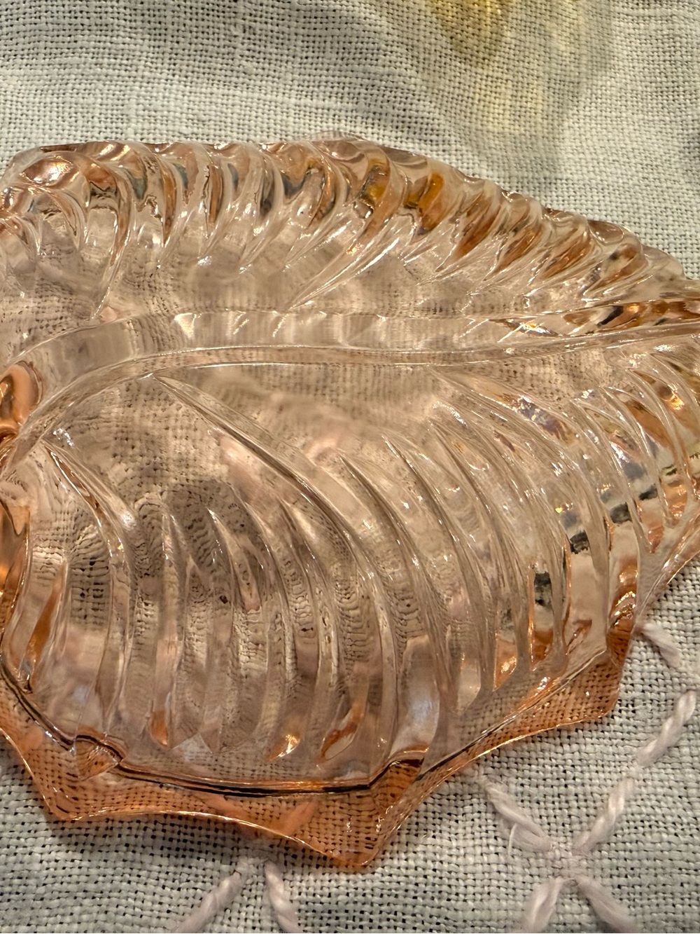 VINTAGE! Peedee set 6 Harlequin Glass Leaf Trinket/Ashtray Trays Japan/No Chips - Picture 7 of 7